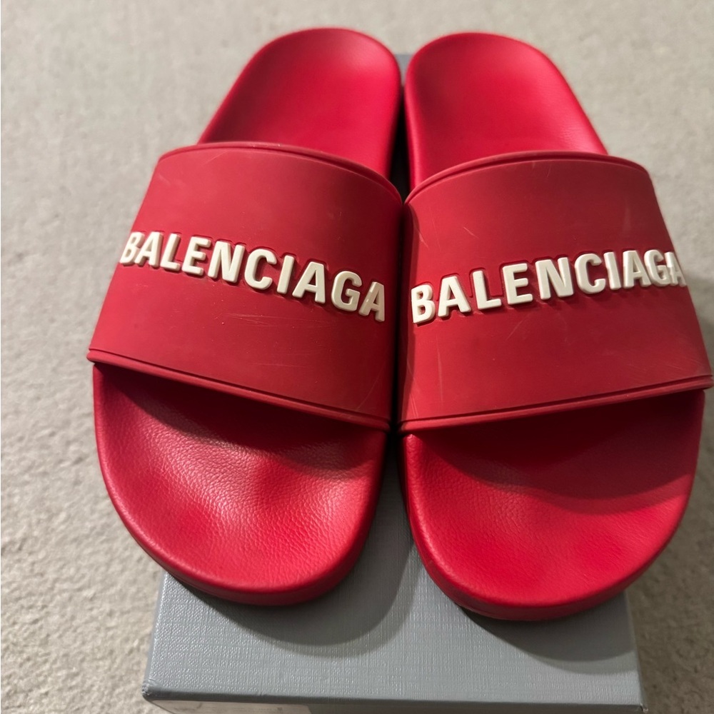 Balenciaga Red Slides